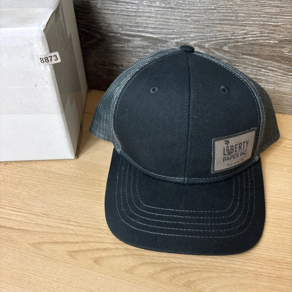 Liberty Paper Hat Cap Snap Back Black Gray Adjustable